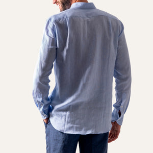 Casual Linen Shirt Light Blue