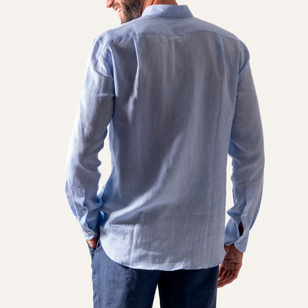 Casual Linen Shirt Light Blue