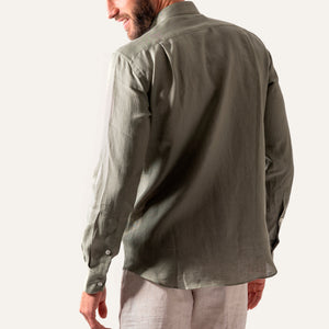 Casual Linen Shirt Olive