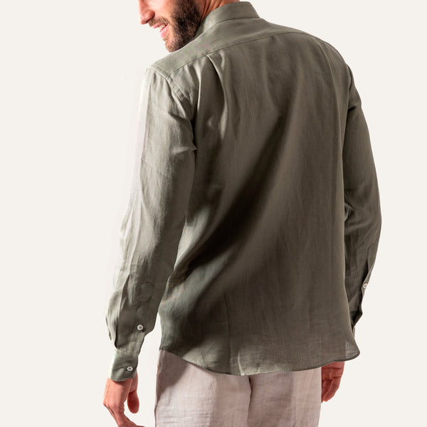 Casual Linen Shirt Olive