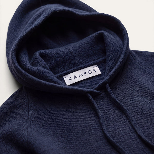 Cashmere Hoodie Navy - Hoodie - K A M P O S