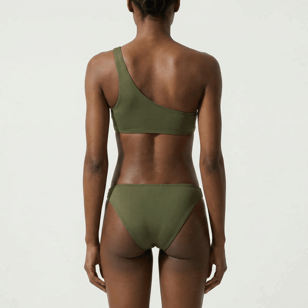 One - Shoulder Top Olive - Bikini_Top - K A M P O S