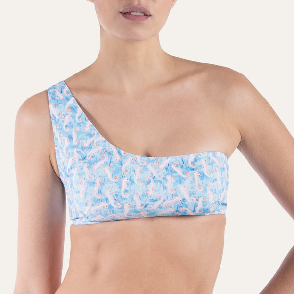 One - Shoulder Top Seahorse Turquoise - Bikini_Top - K A M P O S