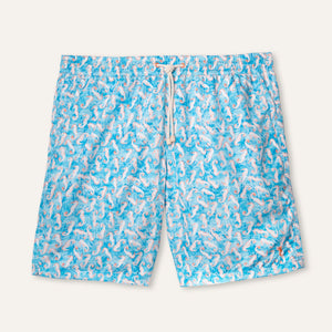 Swim Shorts Long Seahorse Turquoise - Swimshorts_Man - K A M P O S