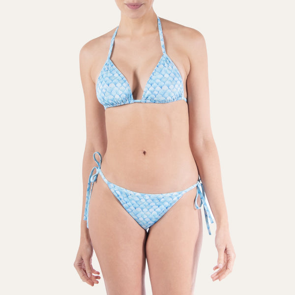 Tie - Side Bikini Scales Turquoise - Bikini_Woman - K A M P O S