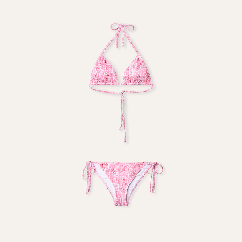 Tie - Side Bikini Whale Skin Pink - Bikini_Woman - K A M P O S