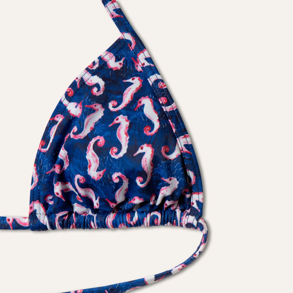 Tie - side Top Seahorse Navy - Bikini_Top - K A M P O S
