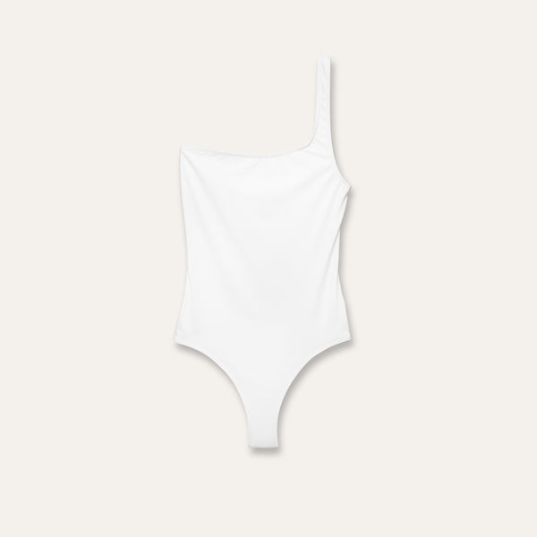 One-Shoulder One Piece White -