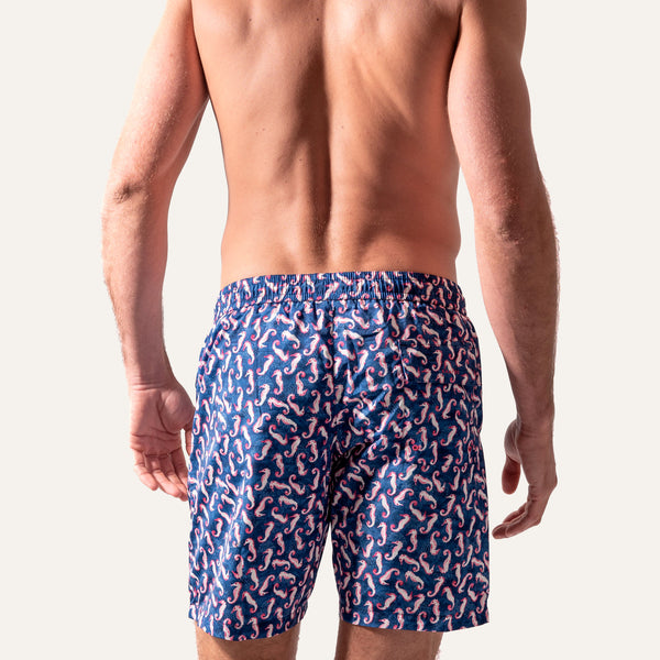 Swim Shorts Long Seahorse Navy