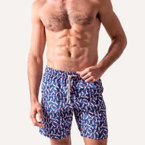 Swim Shorts Long Seahorse Navy