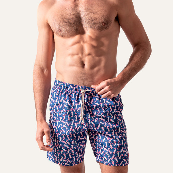 Swim Shorts Long Seahorse Navy