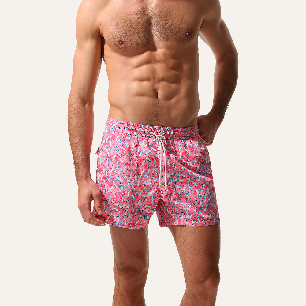 Swim Shorts Seahorse Pink - Swimshorts_Man - K A M P O S